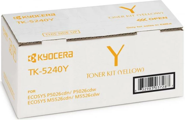 Toner, Kyocera TK-5240Y 1T02R7ANL0, rendiment 2,400–4,400 faqe, për ECOSYS, i verdhë