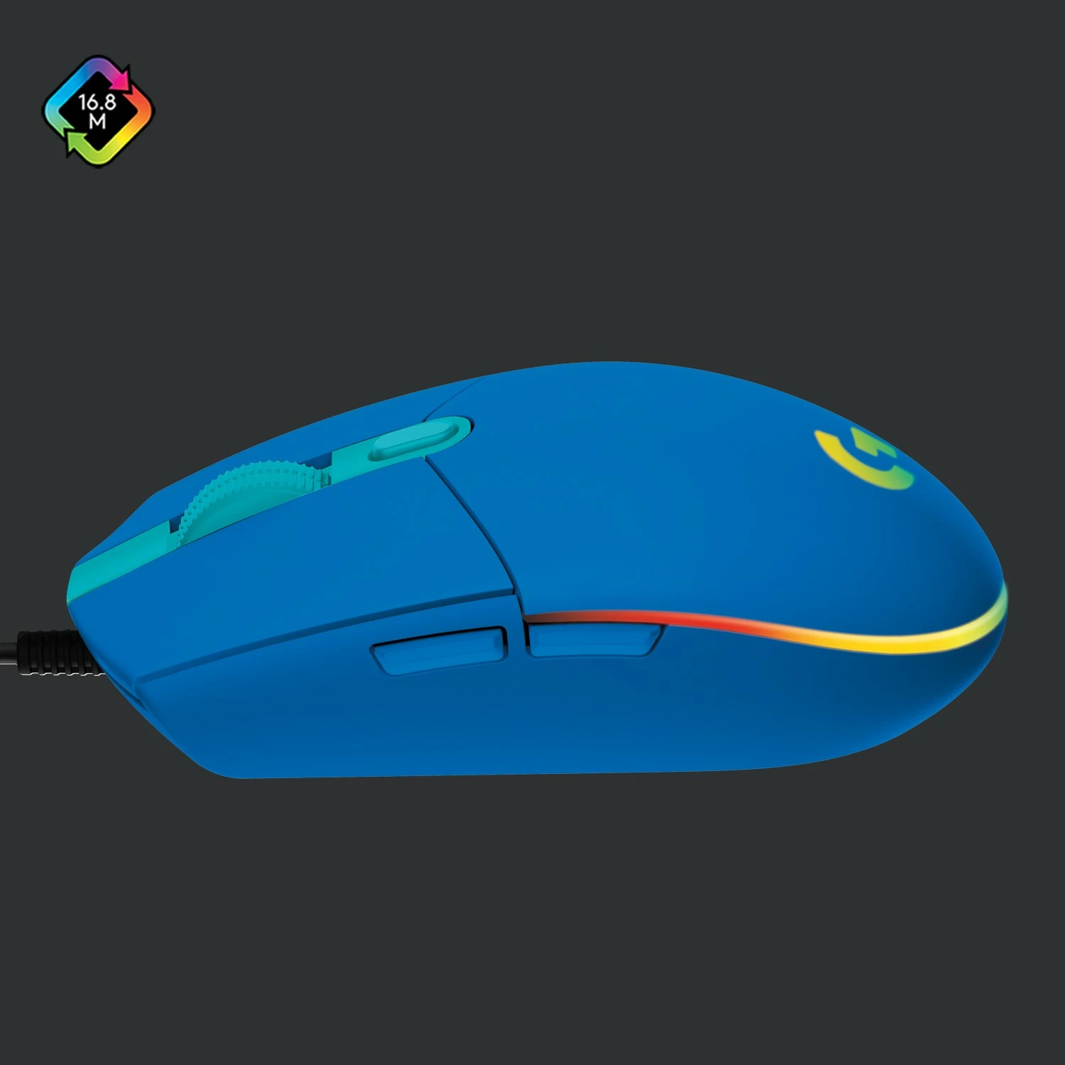 Maus gaming Logitech G203 LIGHTSYNC, USB, 8000 DPI, kaltër