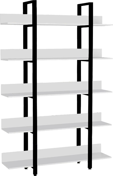 Raft librash Almond, ngjyrë e bardhë-e zezë, 119x27x185cm