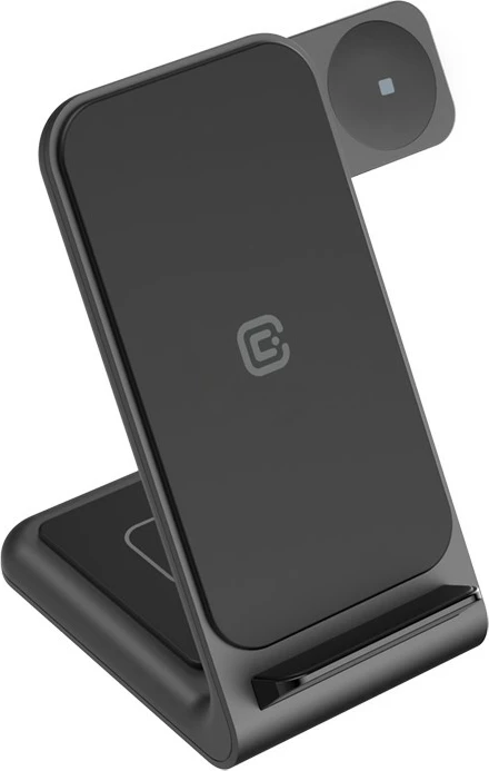 Karikues wireless 3-në-1 CRONG PowerSpot, për telefon, Galaxy Watch dhe kufje TWS, i zi