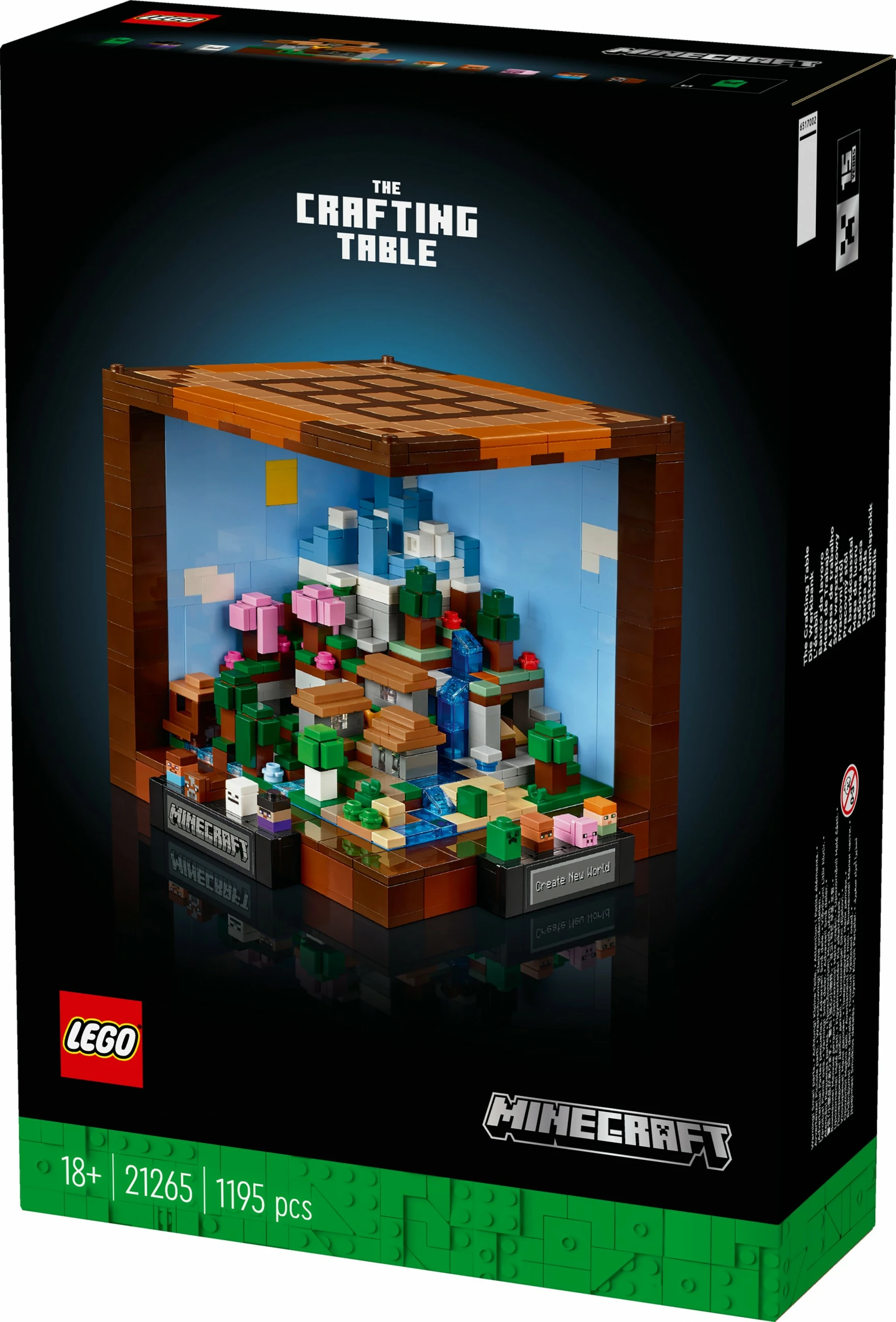 Set ndërtimi LEGO Minecraft 21265, The Crafting Table, 1195 pjesë, multikolor