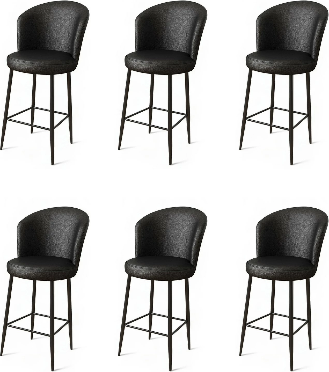 Set karrigesh për bar (6 copë), Hanah Home, Uras, e zezë