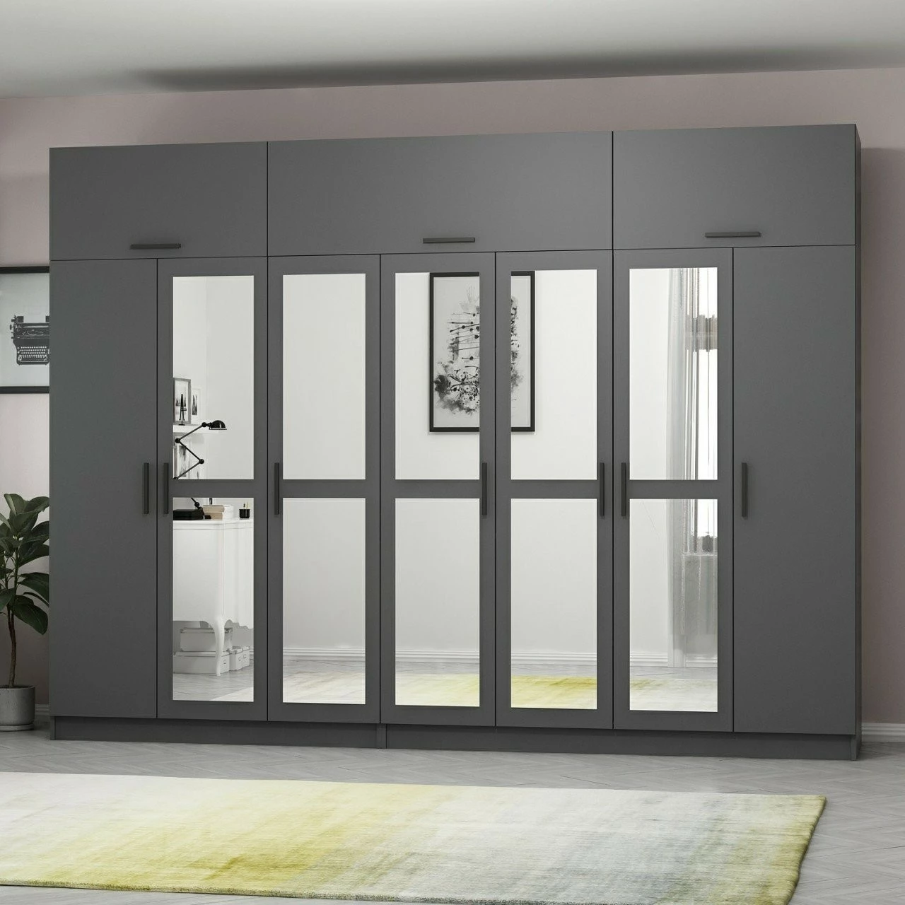 Dollap Skye Decor, ngjyrë antracit, 5284