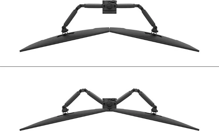 Krah monitori për tavolinë Neomounts DS60-600BL2, për 2 monitorë, Çelik, E zezë