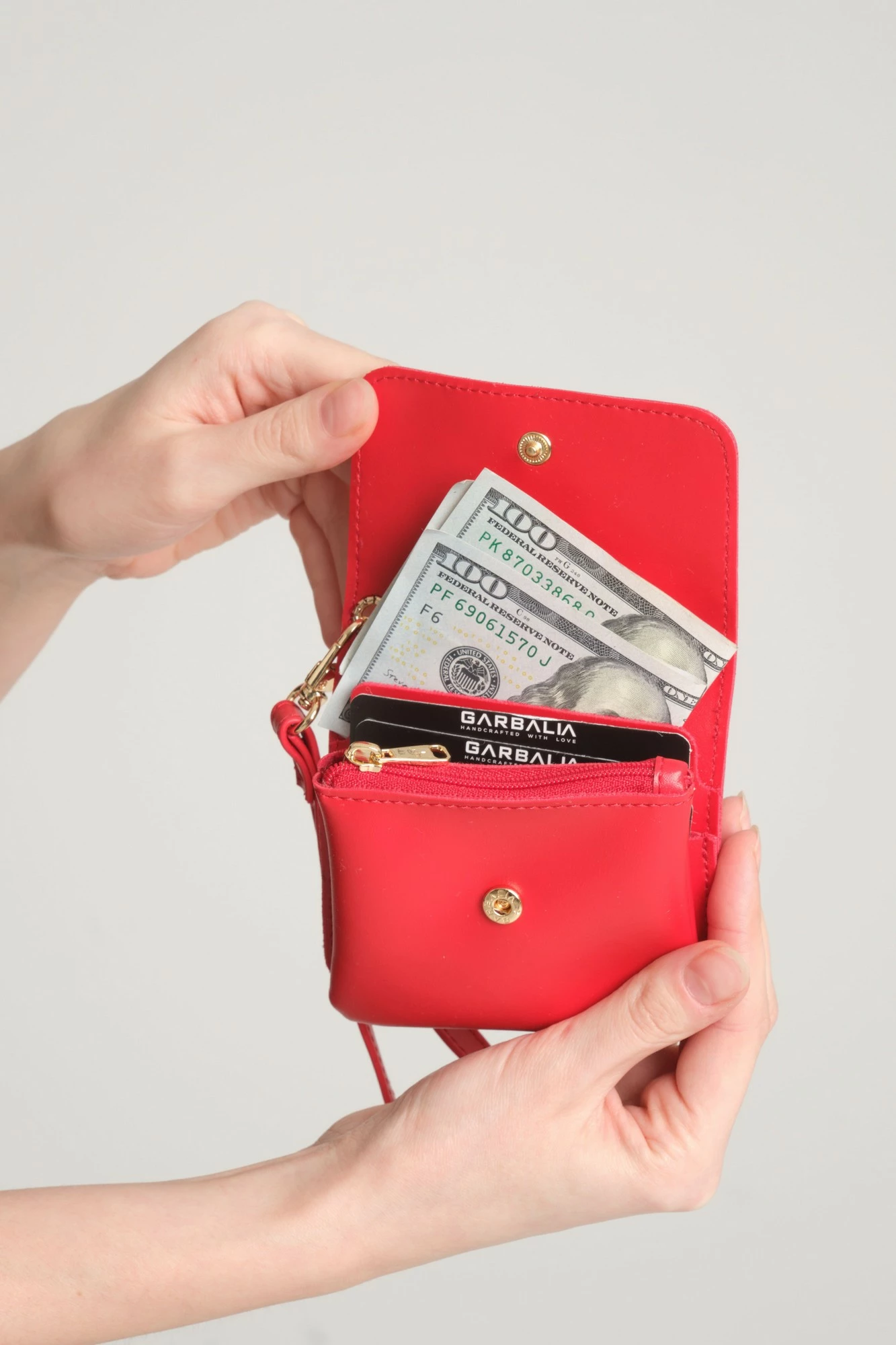 Portofol për gra, ngjyrë e kuqe, Zoozie Bags, Mini Best