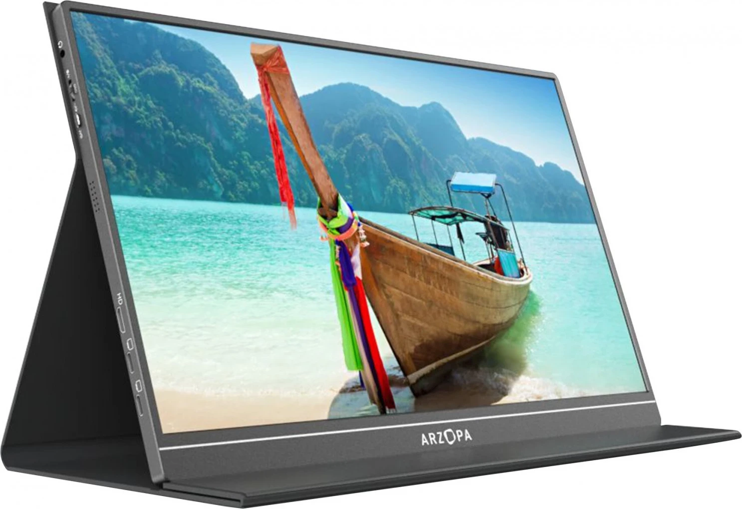 Monitor portativ Arzopa S1 TABLE 15,6", IPS, Full HD, 60 Hz, mini HDMI, USB-C, HDR, ngjyrë e zezë