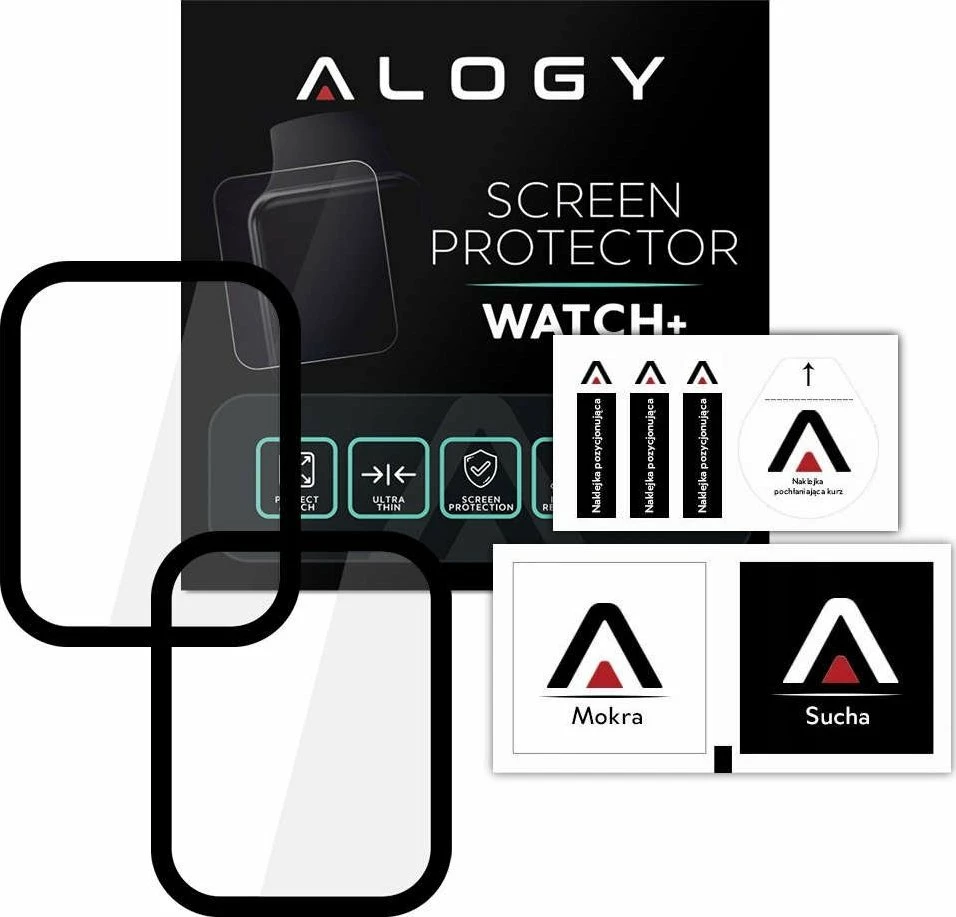 Mbrojtës ekrani Alogy Full Glue 3D Glass fleksibël për Xiaomi Mi Watch (China) 2 copë, kornizë e zezë