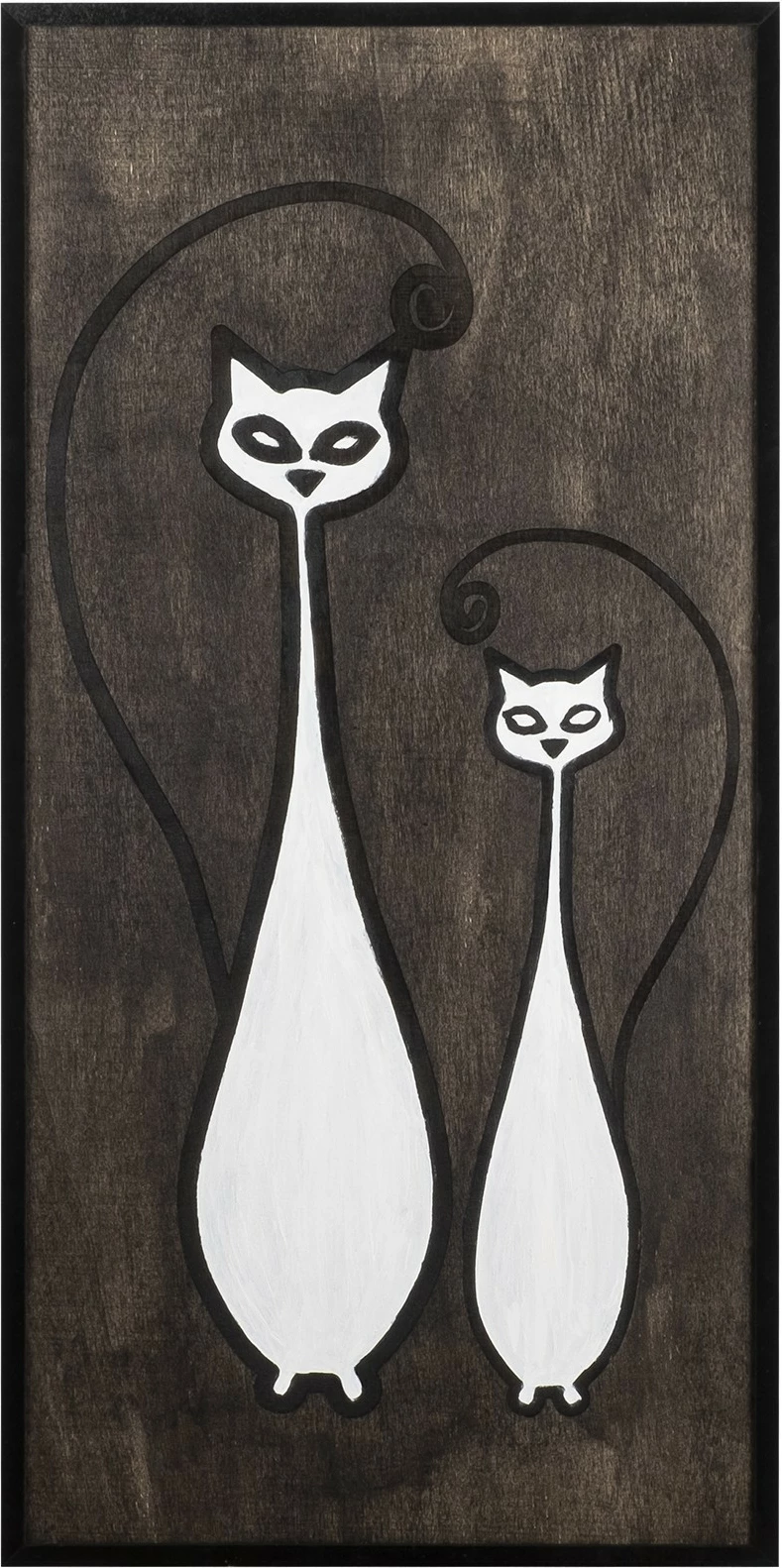 Aksesor dekorativ prej druri për mur, familje mace, Wallity