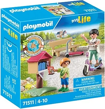 Set lodrash Playmobil My Life 71511, kënd ndërrimi librash, 25 pjesë