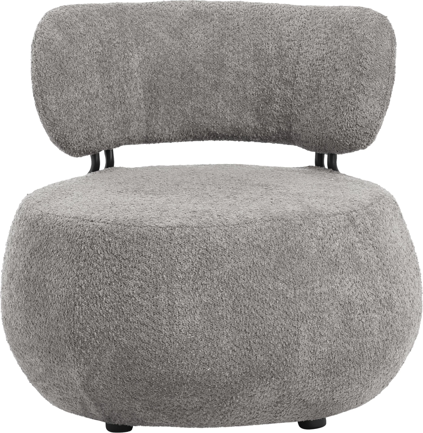 Karrige për sallon rrethore KARSEN FH9598.01, pëlhurë boucle gri, 79x78.5x76H cm