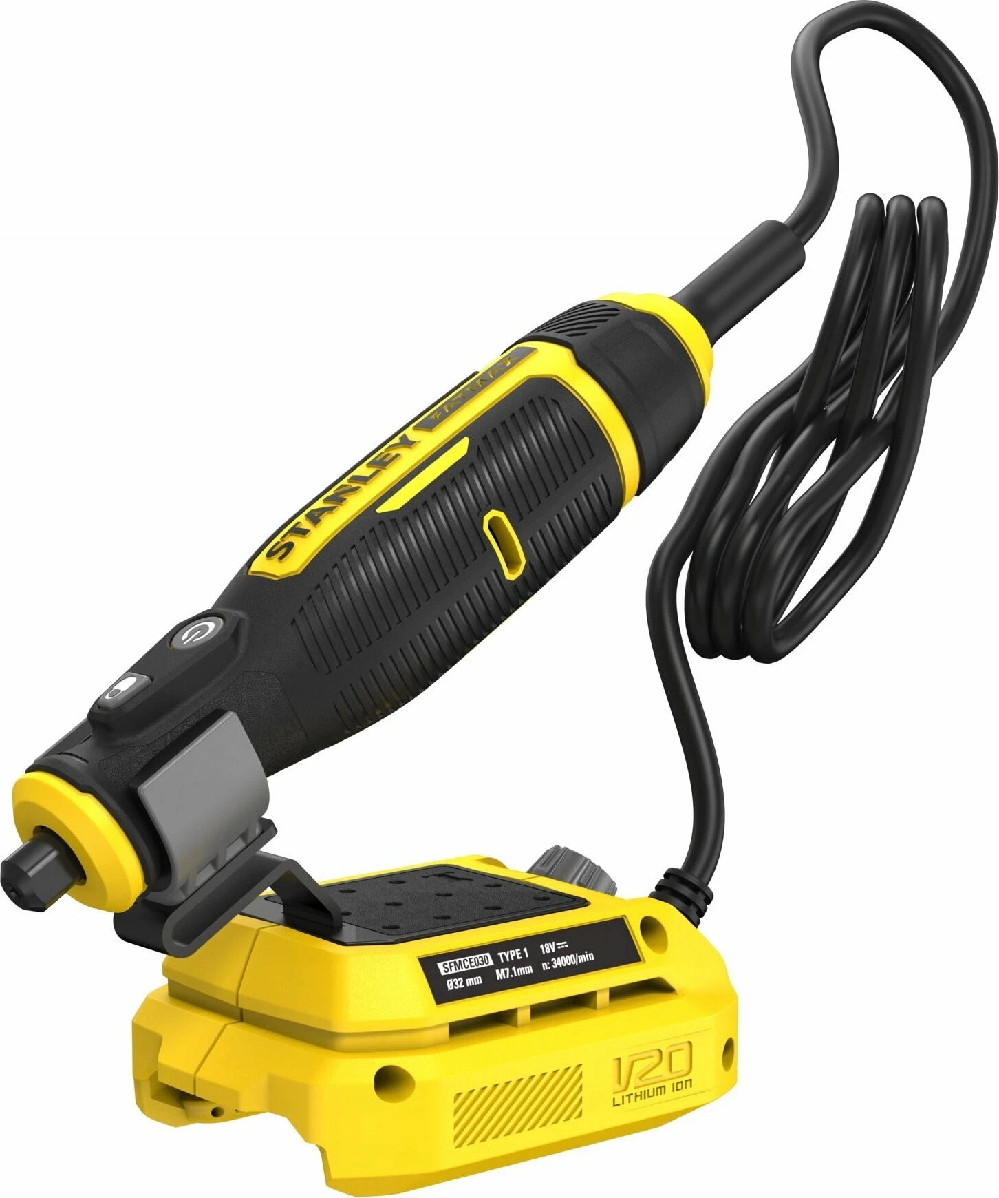 Mini brusëse pa kabllo dhe gravuese Stanley SFMCE030B-XJ 18 V, 33 aksesorë, verdhë/zezë