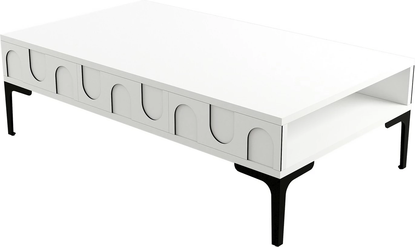 Tavolinë kafeje Skye Decor, Lyon 32, e bardhë, e zezë