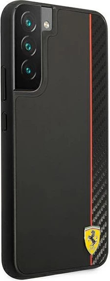 Mbështjellës Ferrari On Track Carbon Stripe për Samsung Galaxy S22+, i zi
