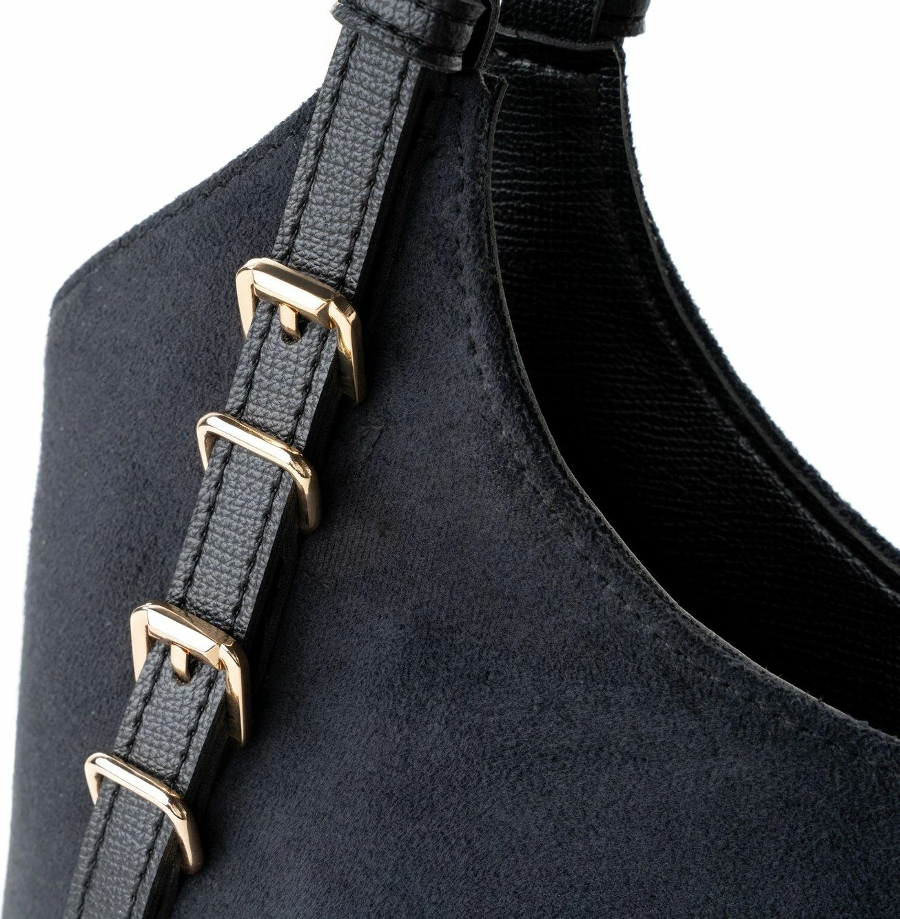 Çantë tote Vince Camuto, Cremona, lëkurë e zezë suede