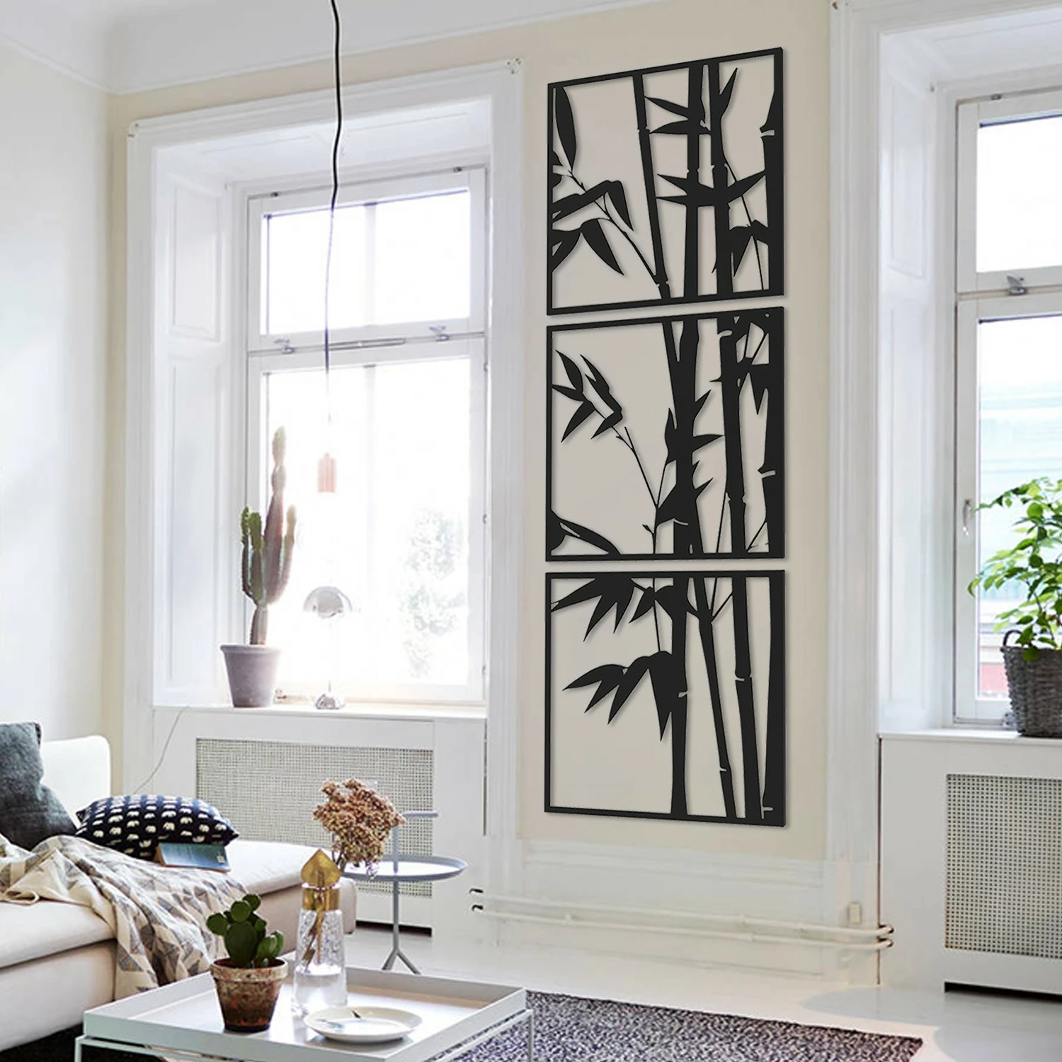 Aksesor dekorativ metalik për mur, bambu, Wallity, APT041LS