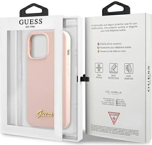 Mbështjellës Guess GUHMP13XLSLMGLP për iPhone 13 Pro Max 6.7", silikon, MagSafe, rozë e çelur
