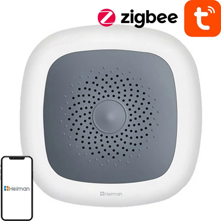 Sensor temperature dhe lagështie Heiman HS1HT, Zigbee, Tuya Smart Life, gri-bardhë