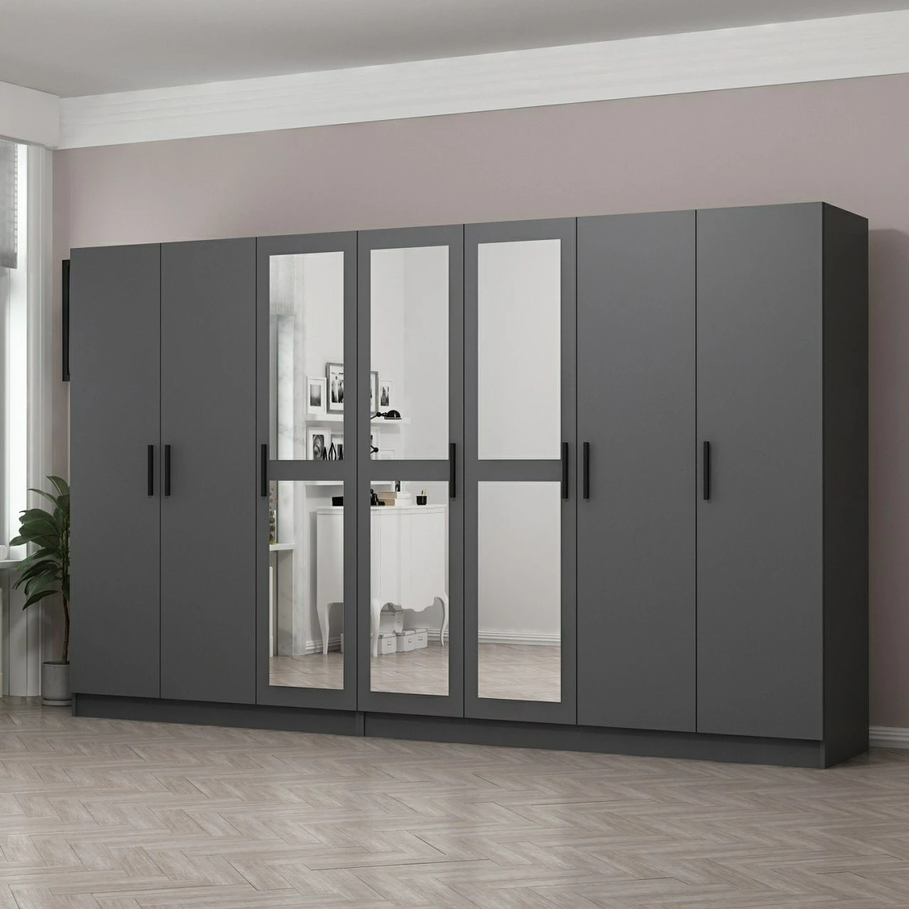 Dollap Skye Decor, ngjyrë antracit, 315x190x52cm