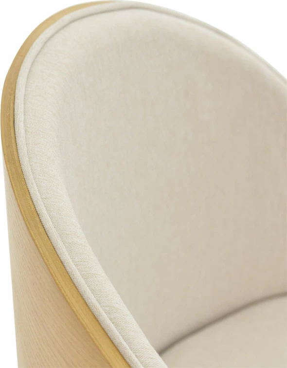 Karrige Sarian, pëlhurë bezhë-dru gome, këmbë natyrale, 69,5x71x70.5cm, set prej 2 copë