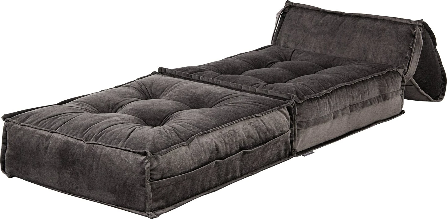 Krevat-karrige një vendës, Atelier del Sofa, kadife, ngjyrë antracit