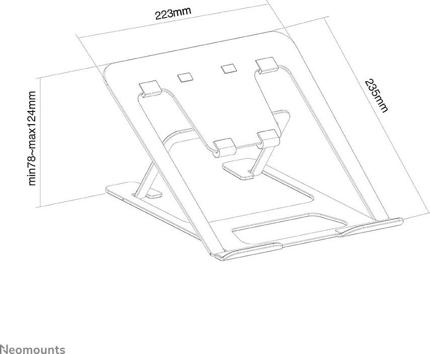 Mbajtës laptopi Newstar NSLS085SILVER, alumini, 10-17 inç, argjendtë