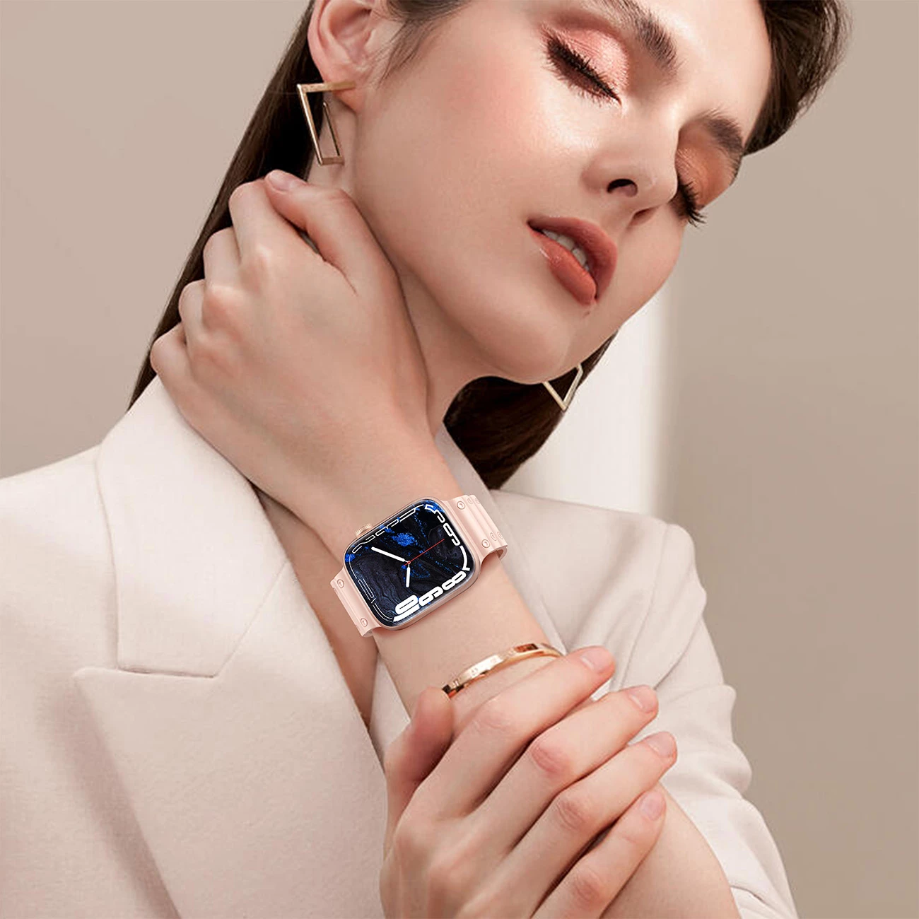 Rrip për Apple Watch Hurtel Strap Triple Protection, TPU, i bardhë