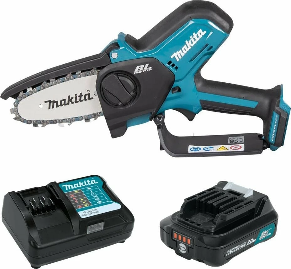 Sharrë zinxhir me bateri Makita UC100DWA01 12 V 10 cm 2 Ah blu/zezë set me 1 bateri + karikues