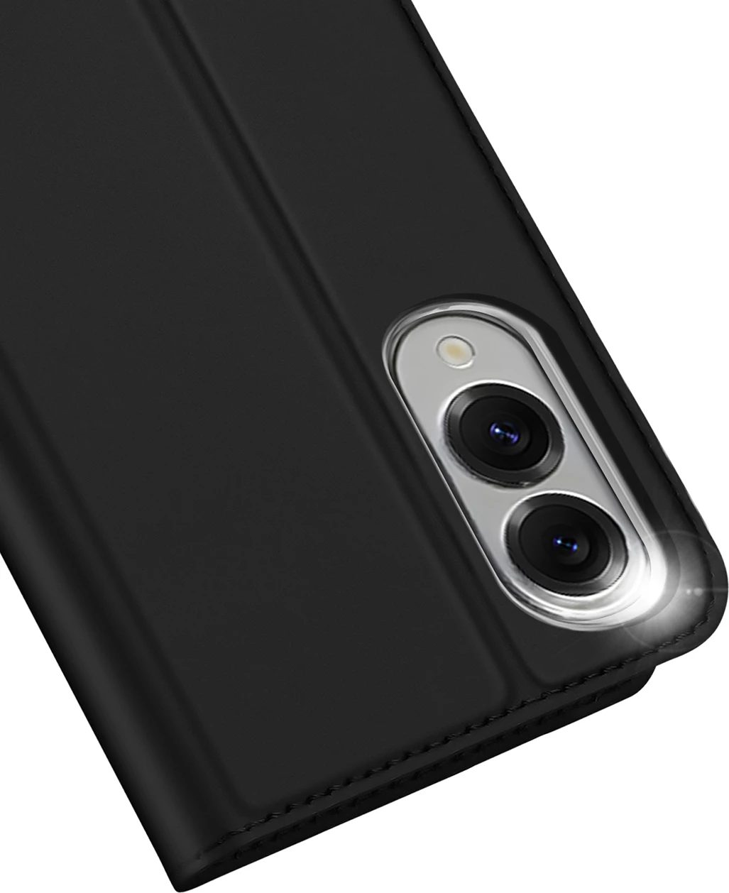 Mbështjellës Dux Ducis Skin Pro për Samsung Galaxy S25 Edge, me kapak dhe xhep për kartë, i zi