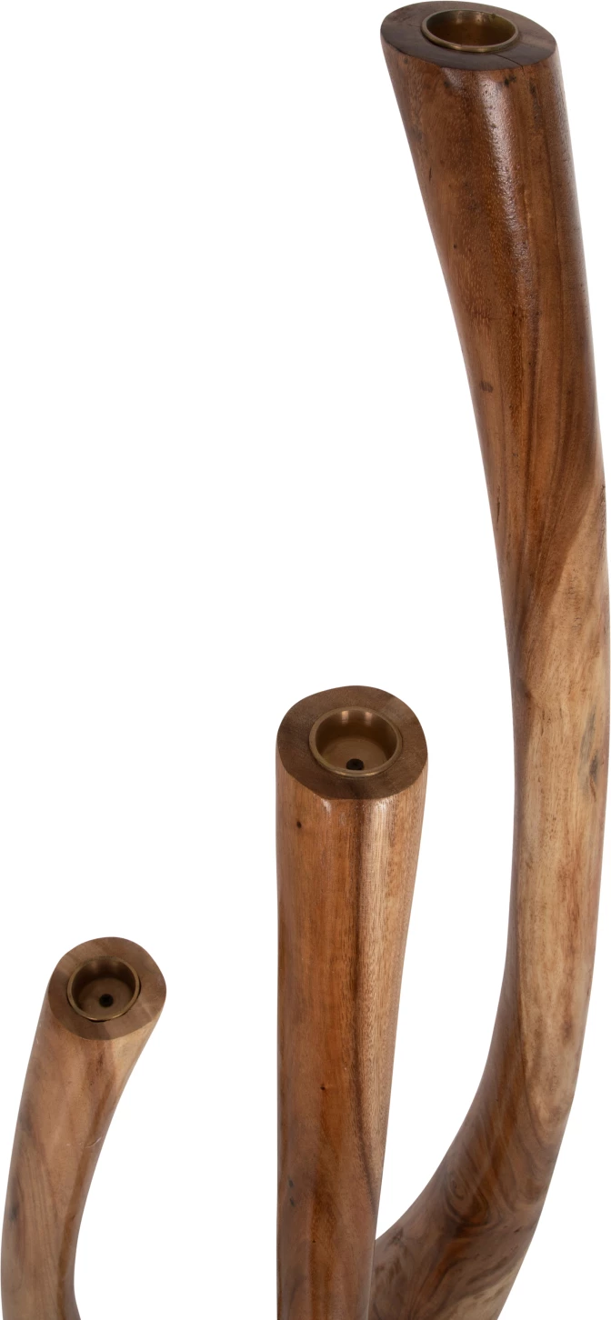 Set 3 copë shandanë dyshemeje, dru suar natyral, 150-125-100cm