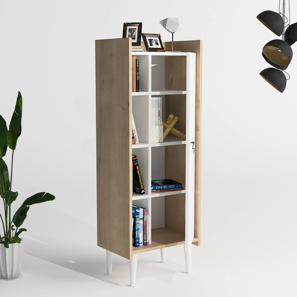 Dollap shumëpërdorimësh Hanah Home, Lagomood Ruby - lisi, e bardhë