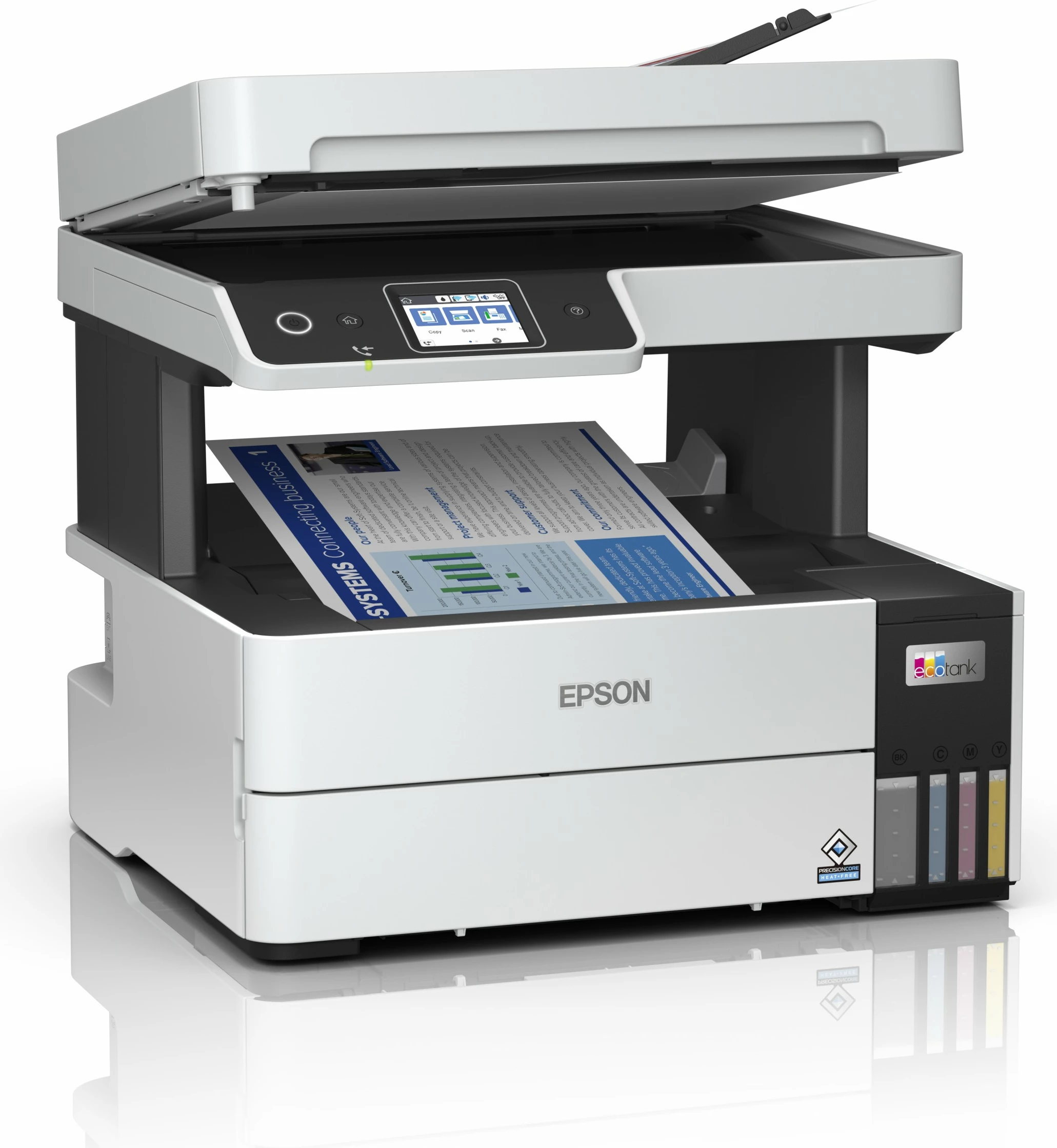 Printer multifunksional Epson EcoTank ET-5170, ngjyra, A4, Wi-Fi, ekran LCD, zi/bardhë