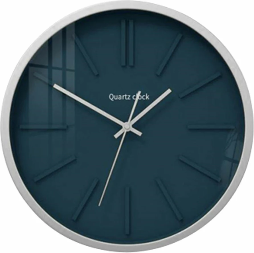 Orë muri HULST, metal, MDF, ngjyrë petrol-argjend, 40x40x6cm