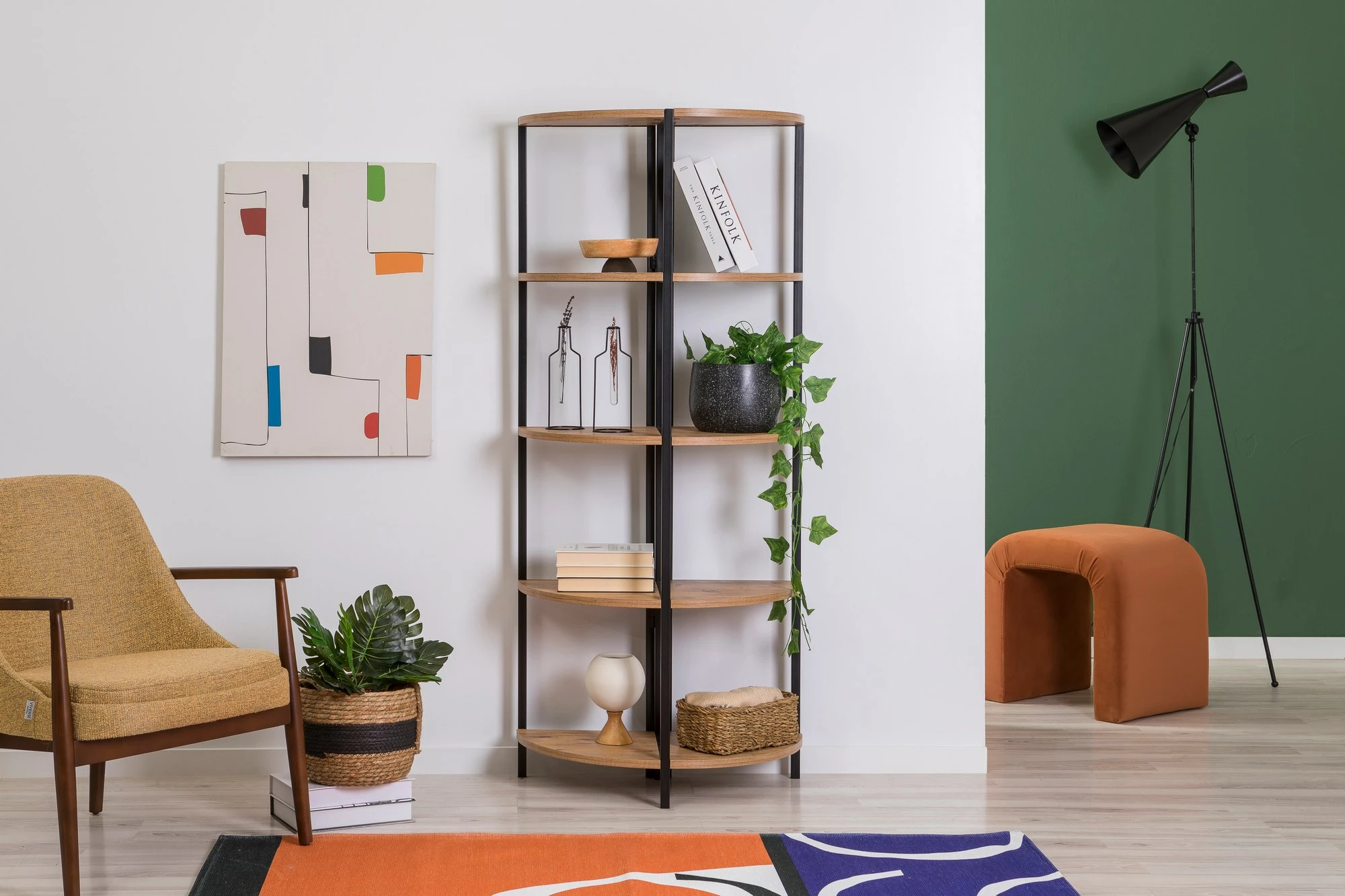 Raft librash Hanah Home, Mona Rafix, ngjyrë pishë Atlantike dhe e zezë