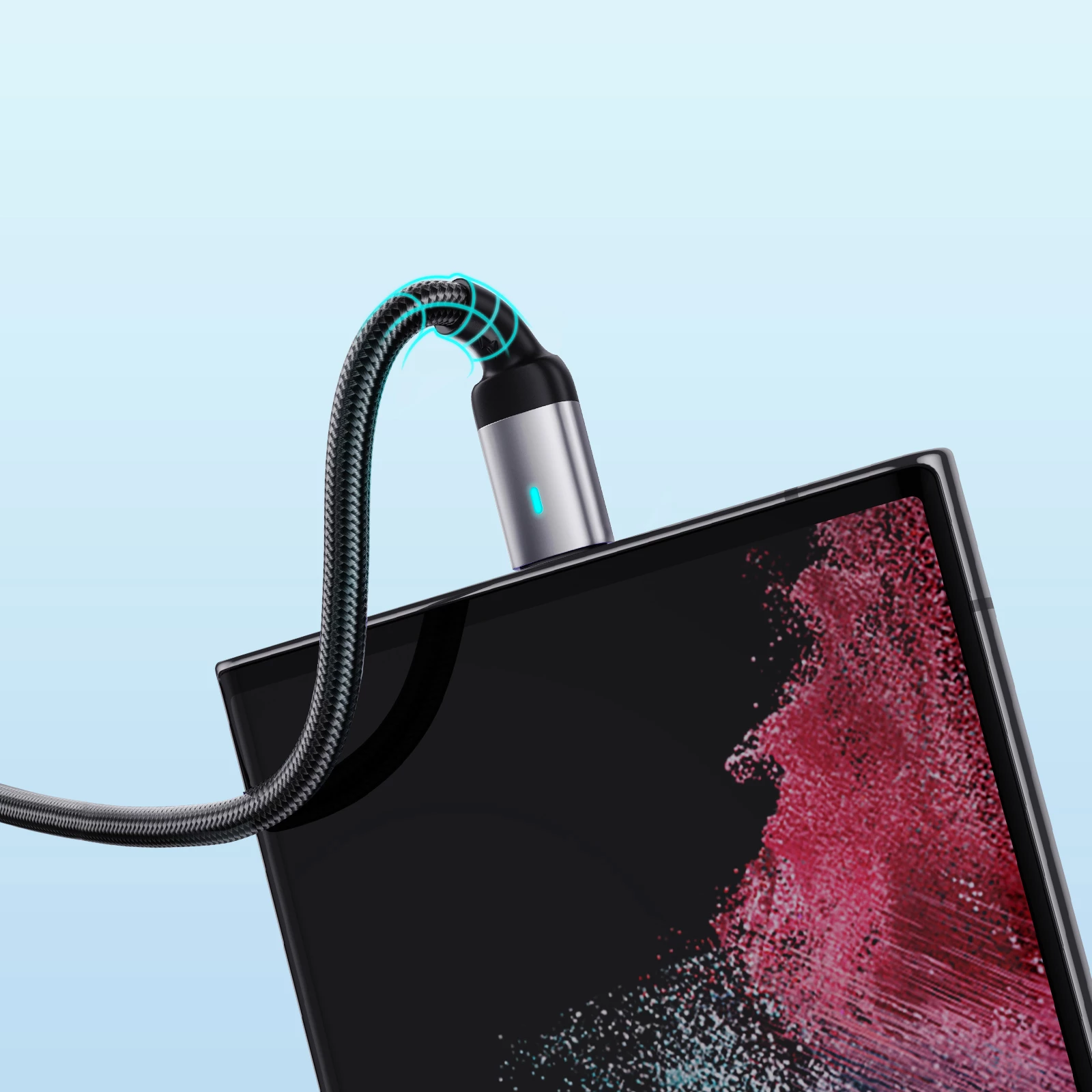 Kabllo USB-A në USB-C Joyroom Extraordinary Series A10 S-UC027A10B 1.2 m 3A LED, e zezë