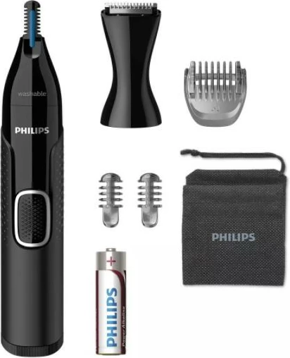 Trimmer Philips NT5650/16 për hundë, veshë dhe vetulla, i zi, me etui