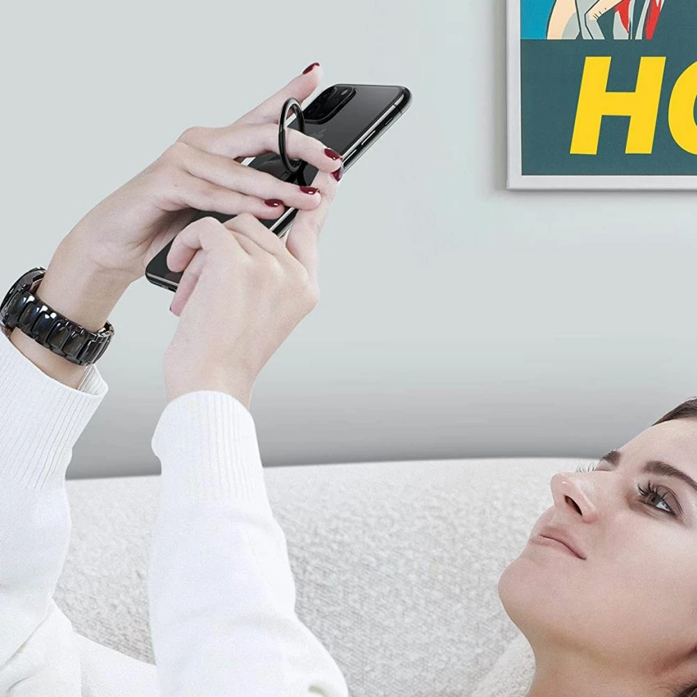 Mbajtës magnetik për telefon Tech-Protect, unazë me stand, e zezë