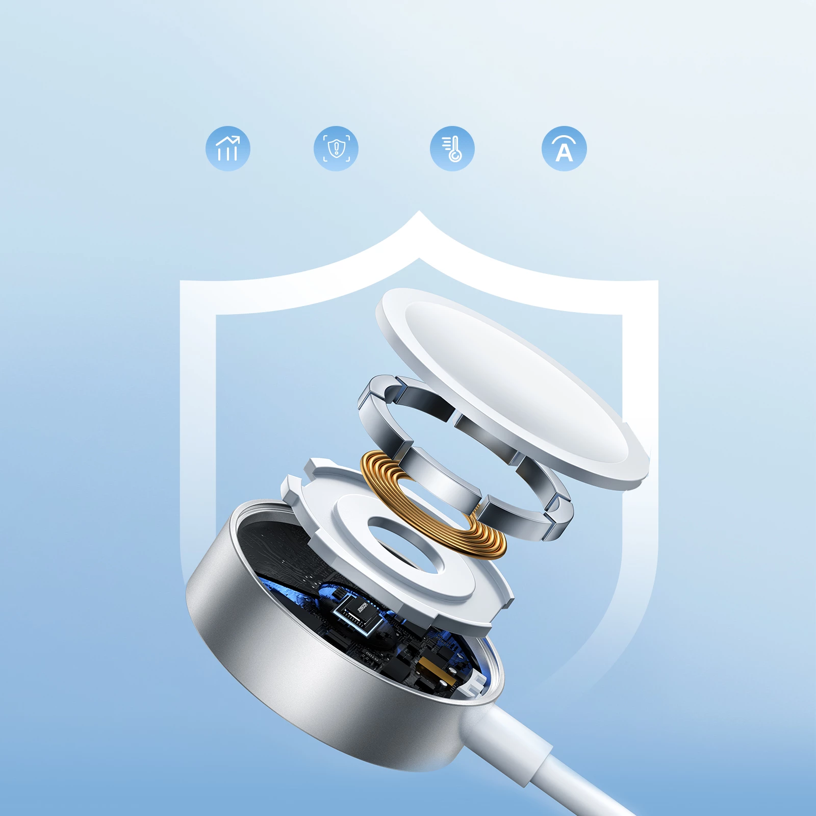 Kabllo karikimi 3-në-1 Joyroom S-IW007, USB-A, magnetik, Lightning, 1.2m, e bardhë