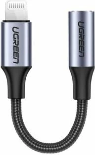Adapter audio Lightning në 3.5mm UGREEN 30756 (MFi), gri-zezë