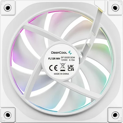 Ventilator kasë Deepcool FL12R 120mm, LED RGB, i bardhë