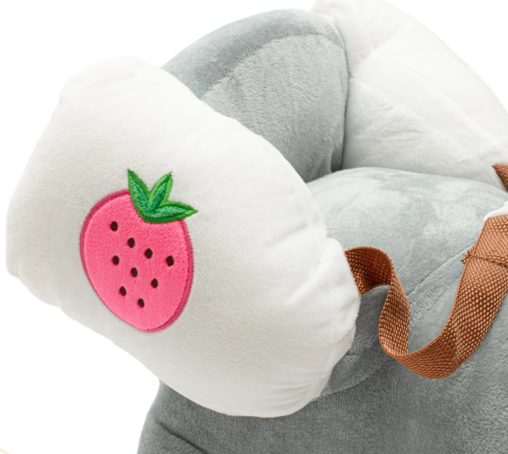 Lodër lëkundëse Baby Mix gomar me melodi, shina druri, rripa sigurie, deri 25 kg, 12m+, kafe