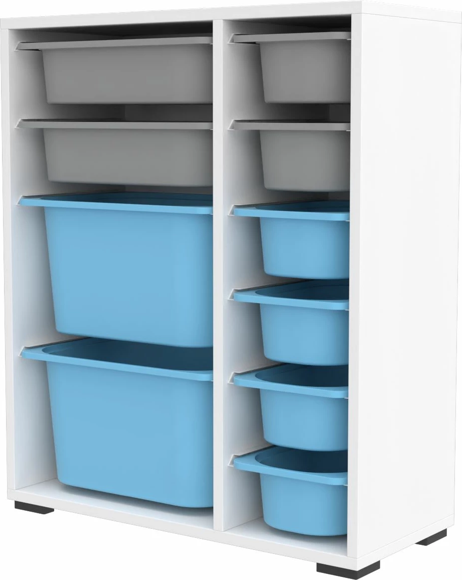 Dollap multifunksional Hanah Home, Zen 2D2K6U, i bardhë, gri, kaltër