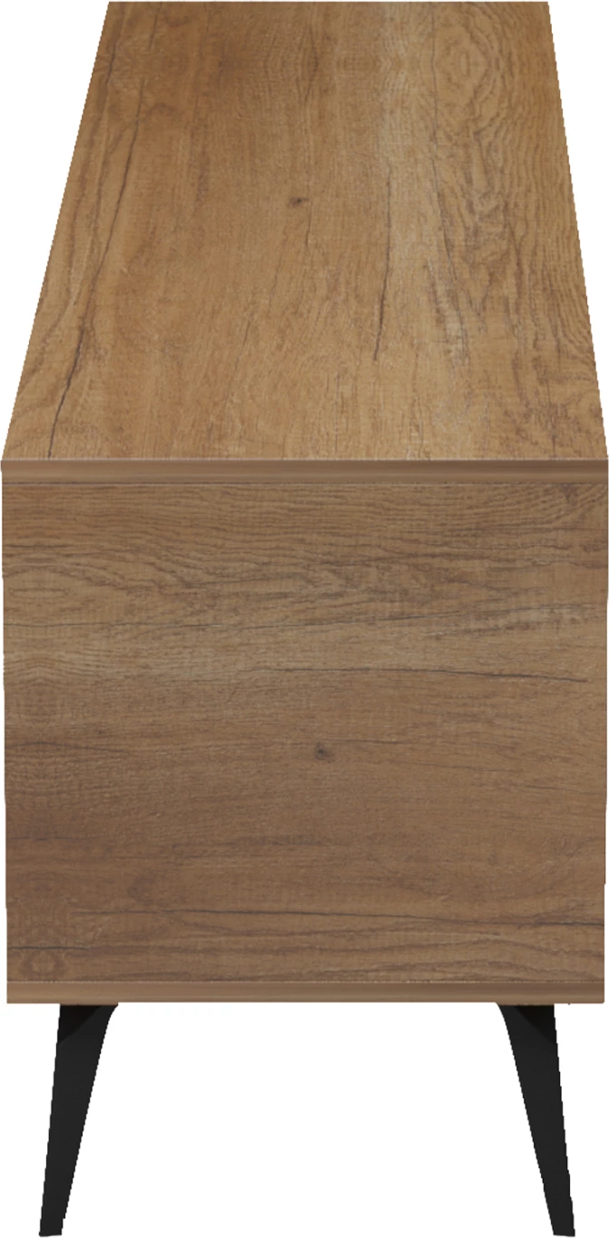 Komodë TV CATERRA, melaminë natyrale-Moore Stone, 180x35.5x48cm