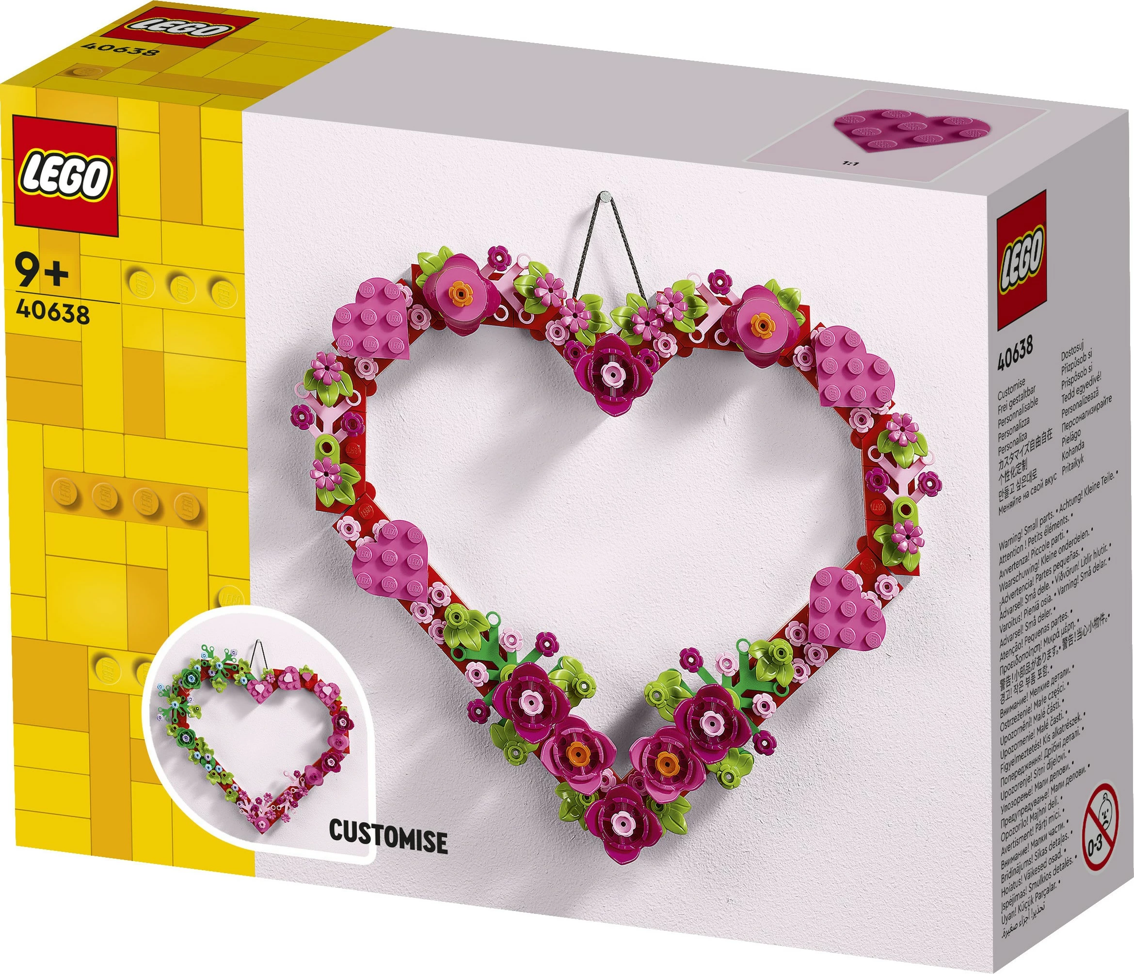 Set ndërtimi LEGO, Ornament Zemër, 254 copë, Multingjyrësh