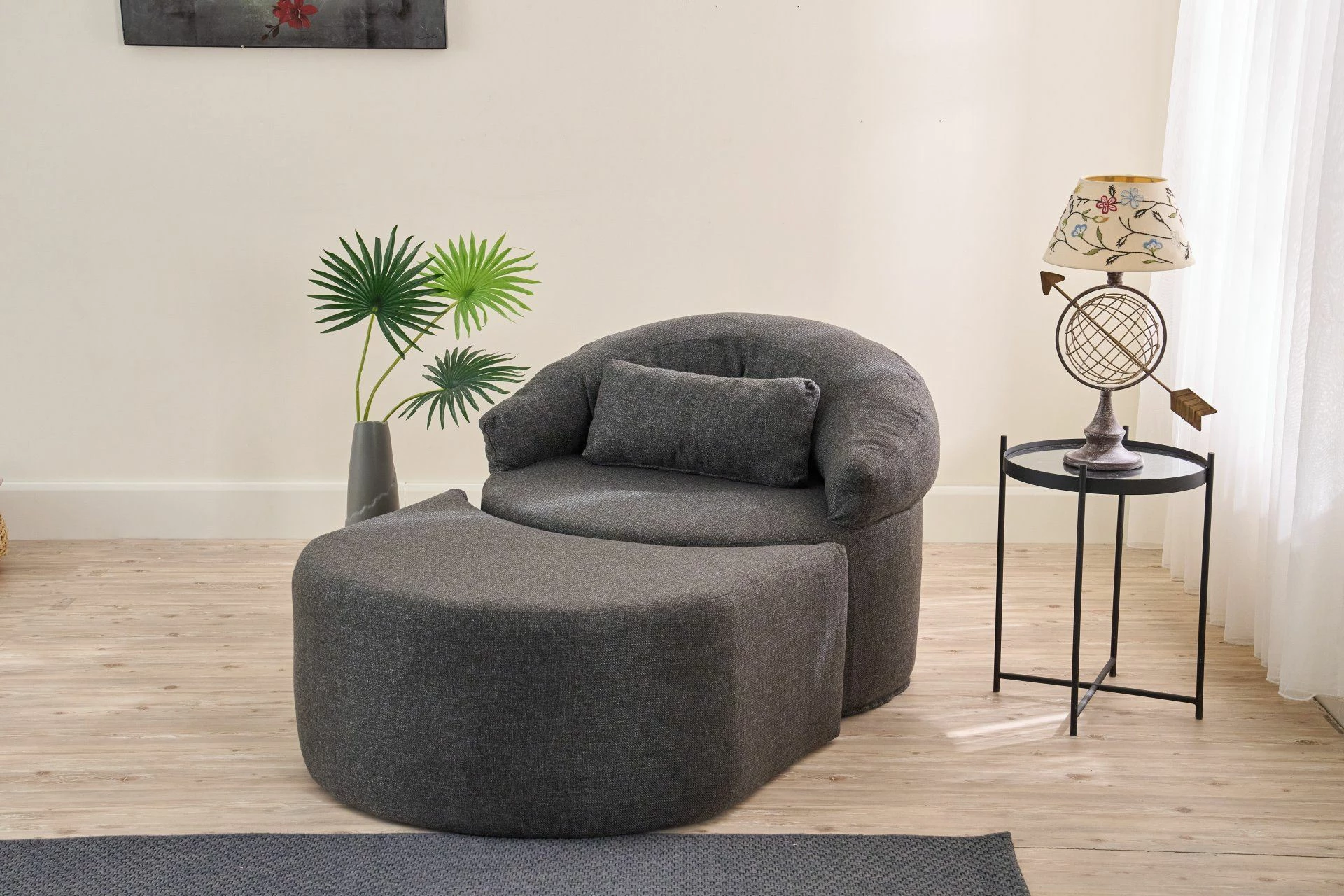 Krevat-karrige një vendës, Pitta, ngjyrë antracit, Atelier del Sofa