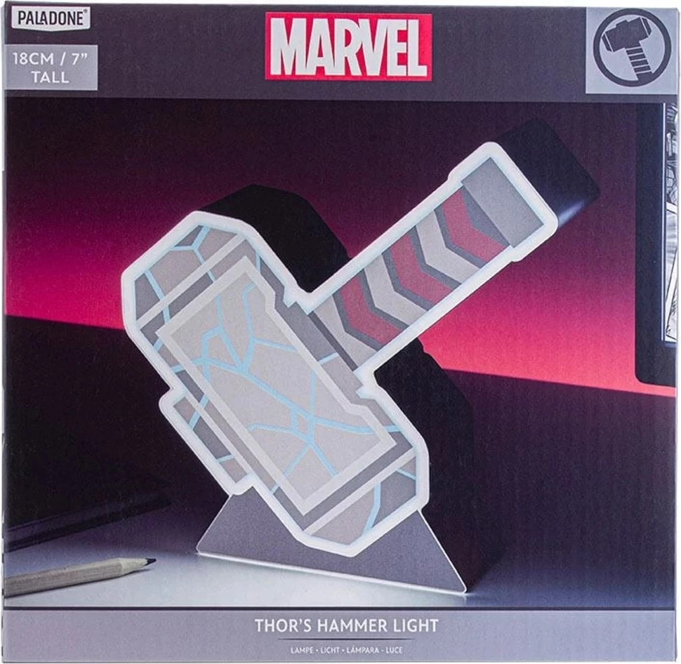 Dritë nate Paladone Marvel Thor\'s Hammer Box, 16 cm, me bateri