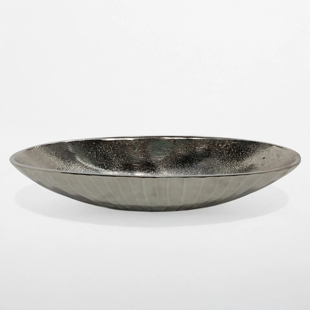 Enë dekorative CIOTO, alumin, ngjyrë argjendi, 37x15x8 cm