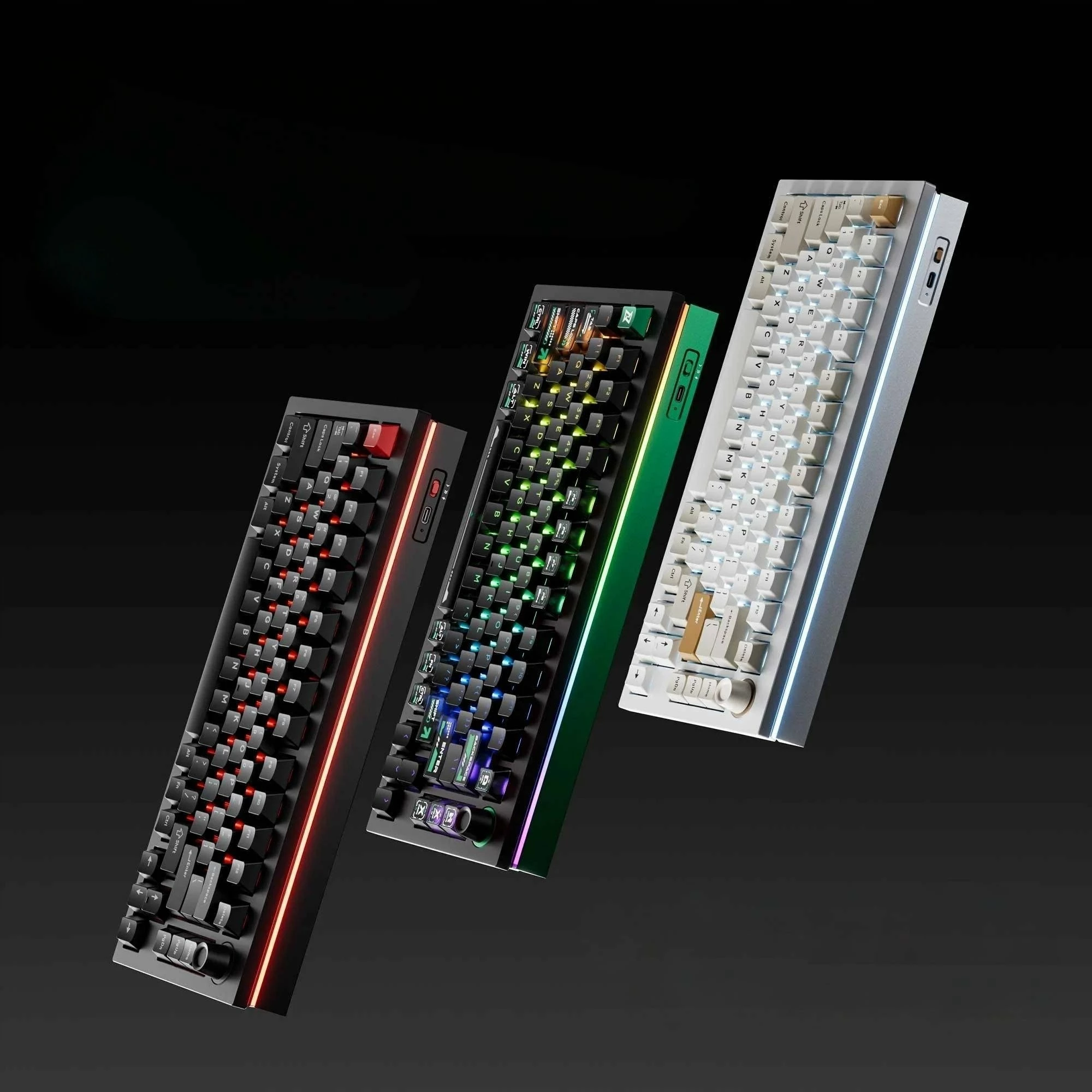 Tastierë gaming Keychron Lemokey L5 HE (L5W-W1), 75%, switch magnetik Ultra-Fast Lime, RGB, USB, US layout, e zezë/jeshile