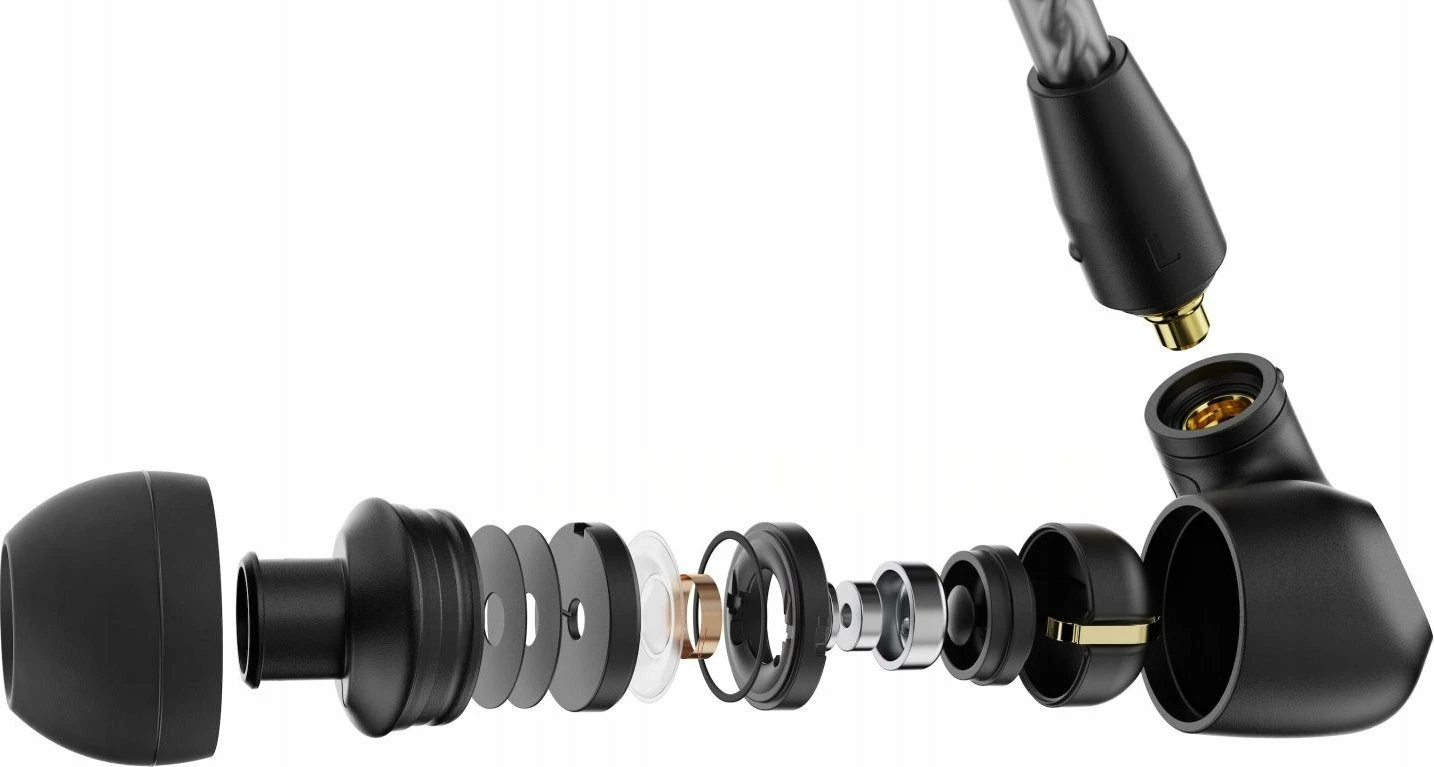 Kufje Sennheiser IE 200 me kabllo 3.5 mm, driver dinamik TrueResponse 7 mm, 6–20000 Hz, set adaptera S/M/L, të zeza