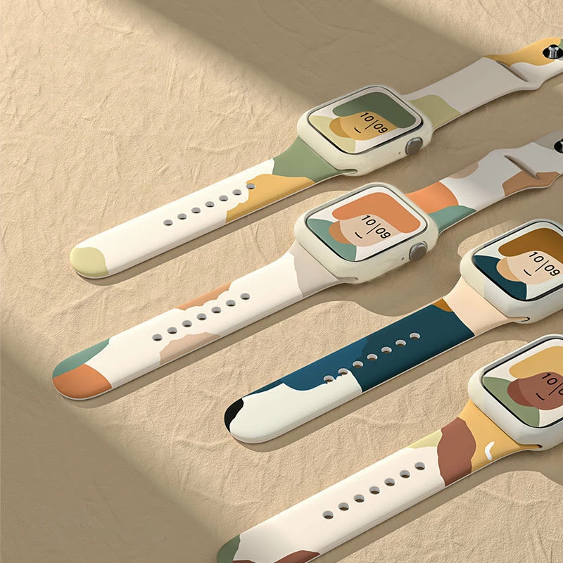 Rrip silikoni për Apple Watch Hurtel Moro Band, model Pattern 5, 42/44/45/49mm, shumëngjyrësh