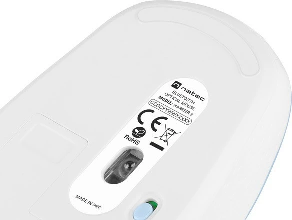 Maus wireless Natec Harrier 2, Bluetooth 5.1, Blu-Bardhë